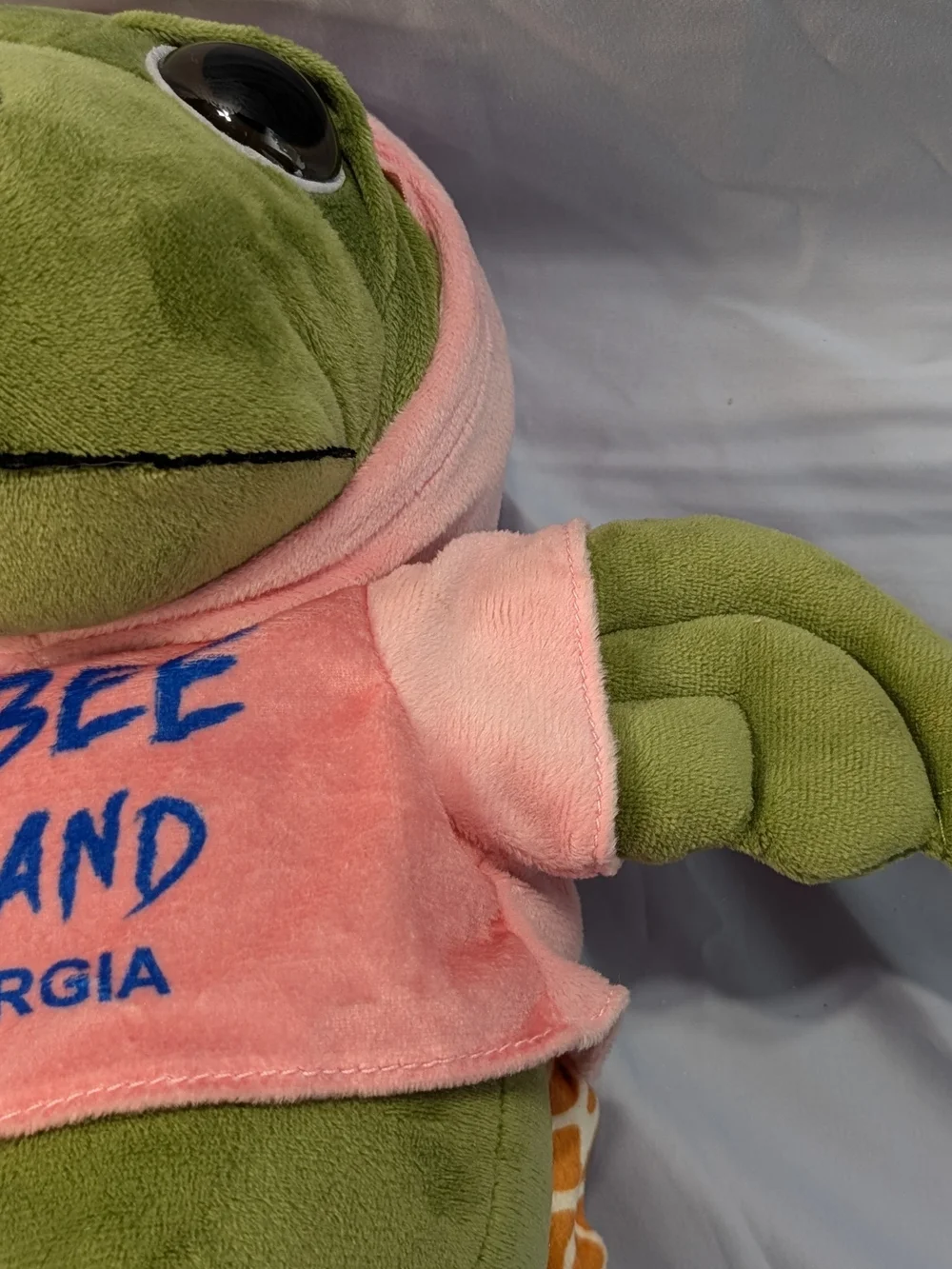 Tybee Island Georgia Green Turtle Plush with Pink Hoodie